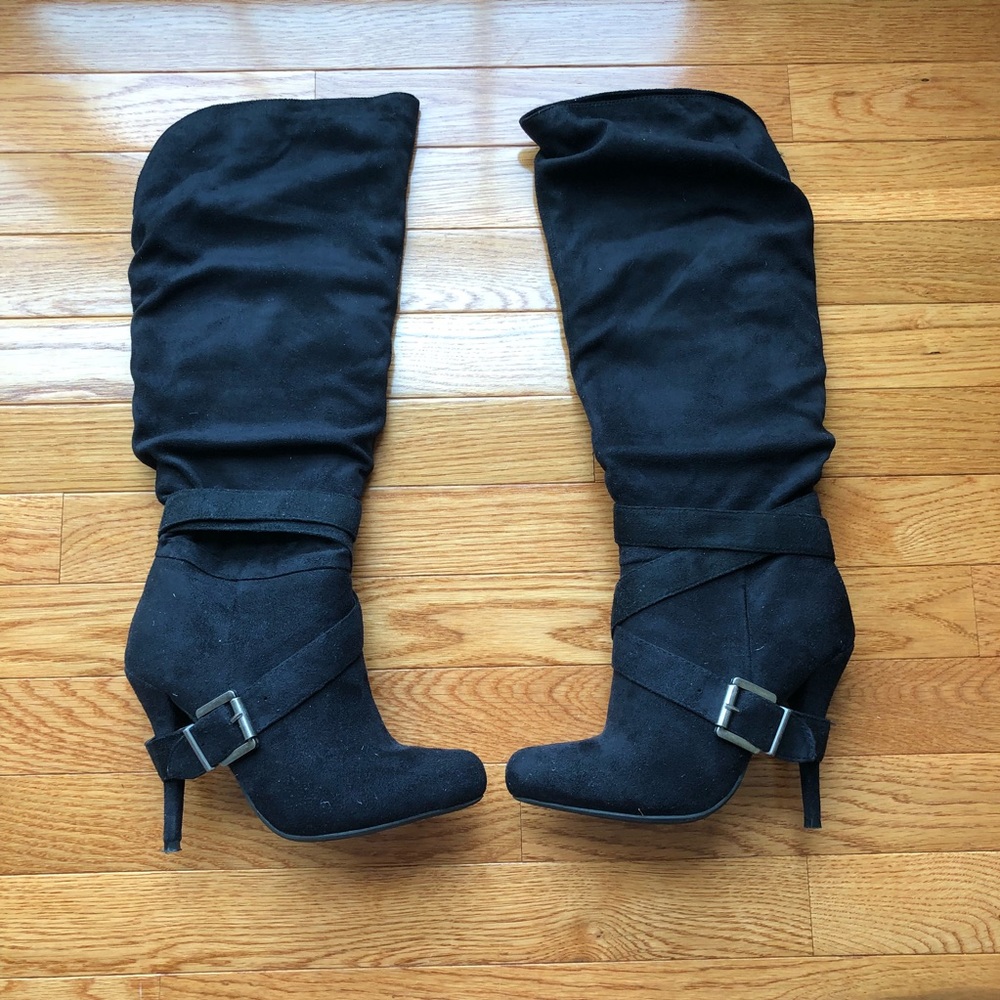 Shoe Dazzle Christina Black Heeled Boots